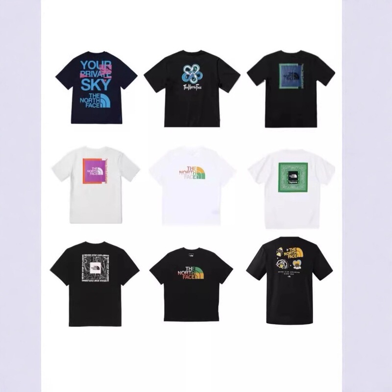 The North Face's new summer high-weight short-sleeve unisex couple's loose-fitting, fashionable, versatile pure cotton T-shirt