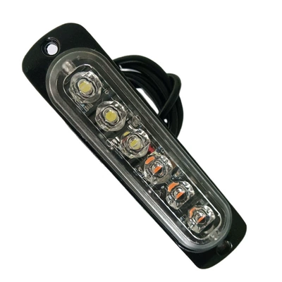 Car Strobe Side Light, Motorcycle Pickup Truck Flash Atmosphere Light 12-24V Wide Voltage Strobe Light Cross-Border Manufacturer (Other lights) - white-and-yellow