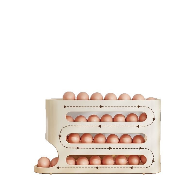 Organizador Rodante de Huevos para Refrigerador de Plástico Automático para Puerta Lateral
