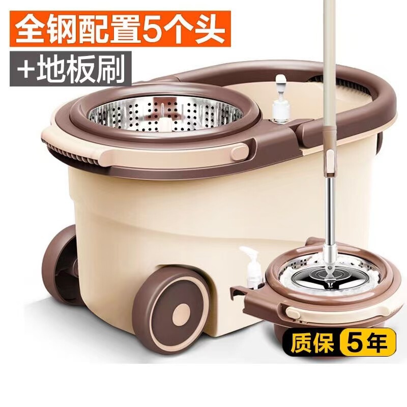 New model of rotating mop for home use, hands-free mop with integrated bucket, one-step cleaning mop bucket
