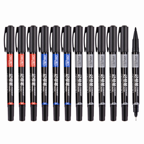 Effective hook line pen water-based black red fine-head children's student art special stationery double-head oil-based marker pen