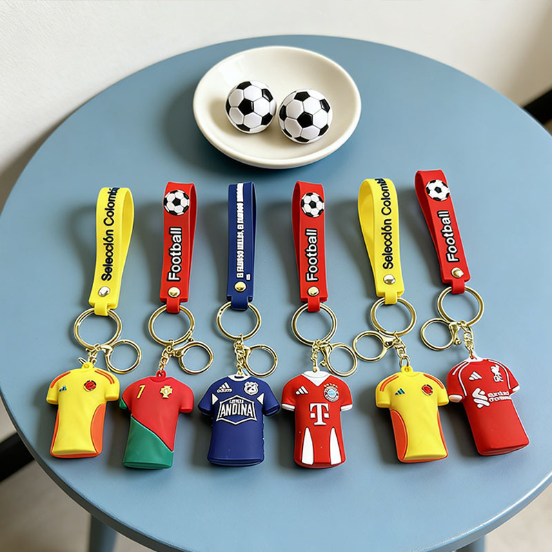 Cross-Border New Football Jersey Keychain Cartoon Doll Backpack Pendant Car Keychain Small Gift Wholesale