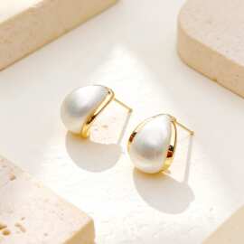 新款拉丝撞色耳钉女简约清冷气质时尚高级感轻奢百搭冷淡风耳饰女