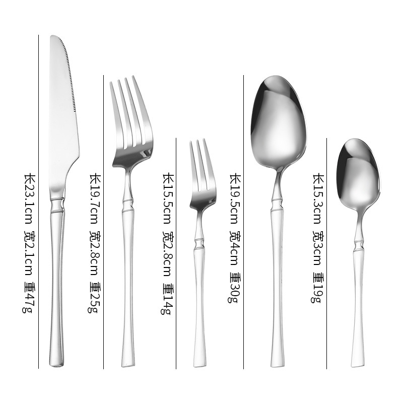 cubiertos de acero inoxidable cuchillo de cintura delgado cuchillo de tenedor cuchara de hotel restaurante hotel doméstico cuchillo de filete de comida occidental fábrica al por mayor