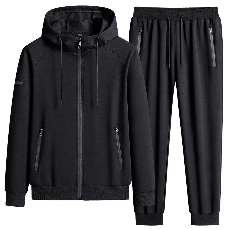 Suéter transfronteriza de primavera y otoño con capuzas de dos piezas de algodón puro juego deportivo casual para correr abrigo de ropa deportiva casual