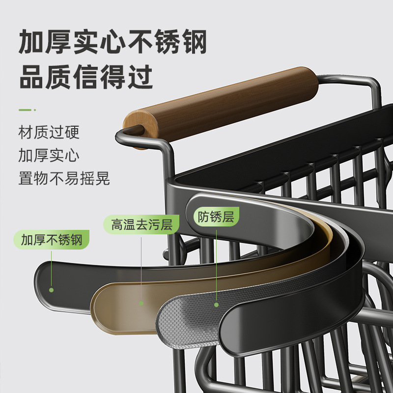 Youqin ガンアッシュ食器収納ラックキッチン収納ラック 304 ステンレス鋼の食器用排水バスケット食器用排水ラック|undefined