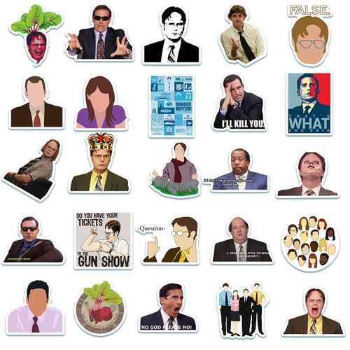 50 Classic Comedy Office The Office Cartoon Doodle Sticker Guitar Skateboard Decor Removable Decal