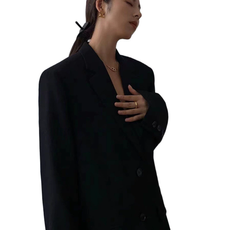 Autumn retro classic suit jacket for leisure, Korean style, fitted
