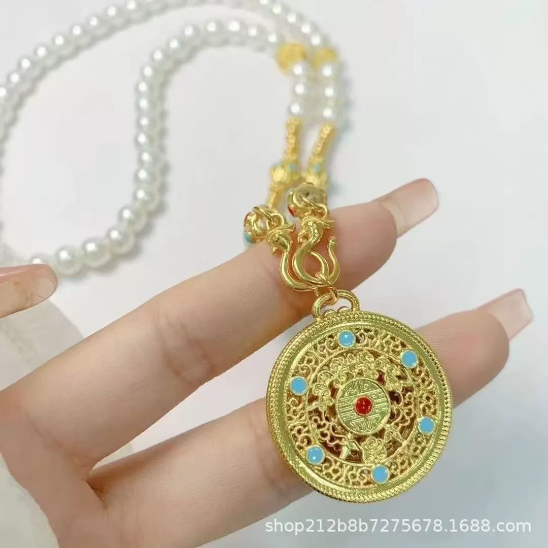 Браслет из одной бусины, колье, золотая цепочка, кулон, аксессуар