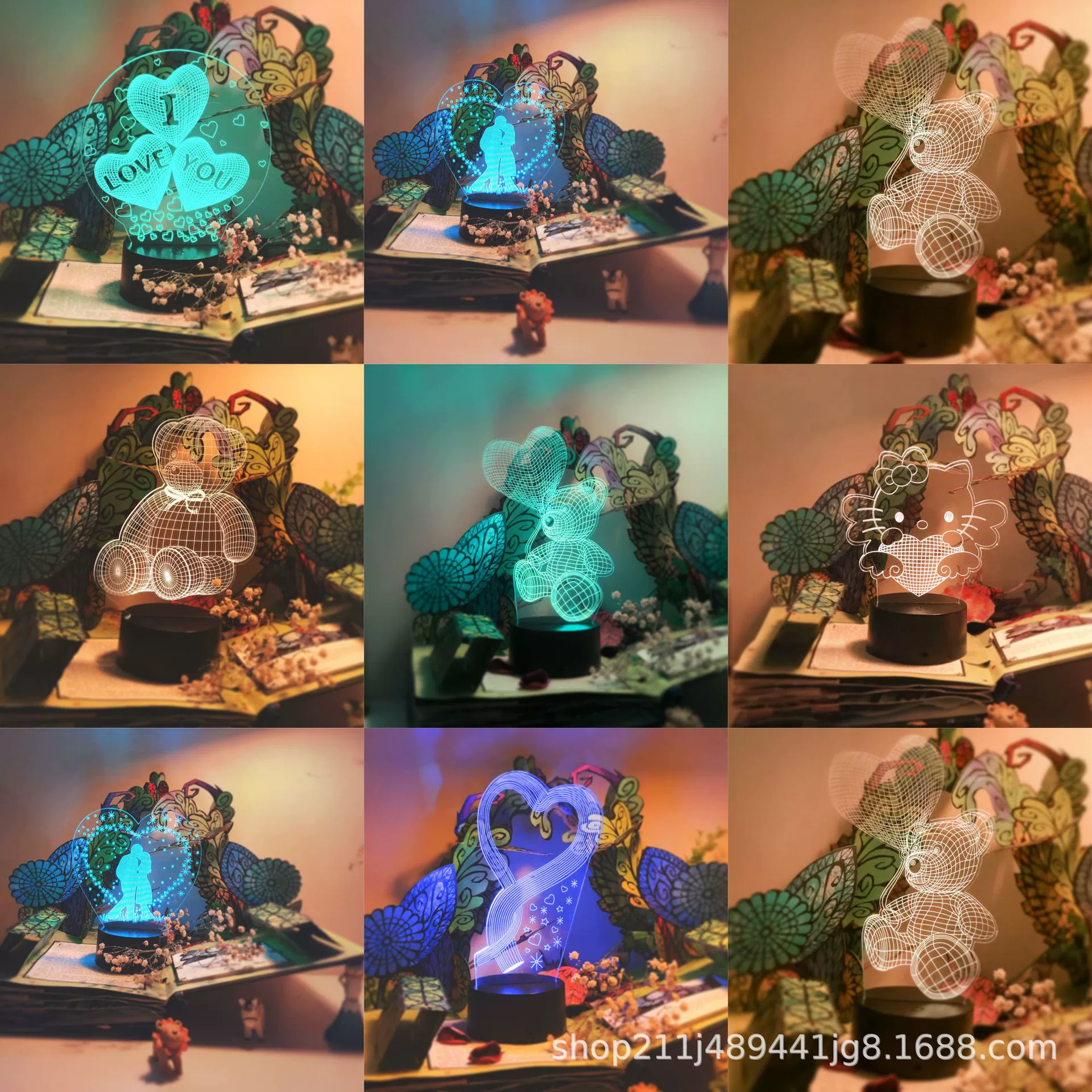 Трехмерная ночная подсветка для подруги для кормления грудью, 3D, с маленькими медведями, подарок на день рождения