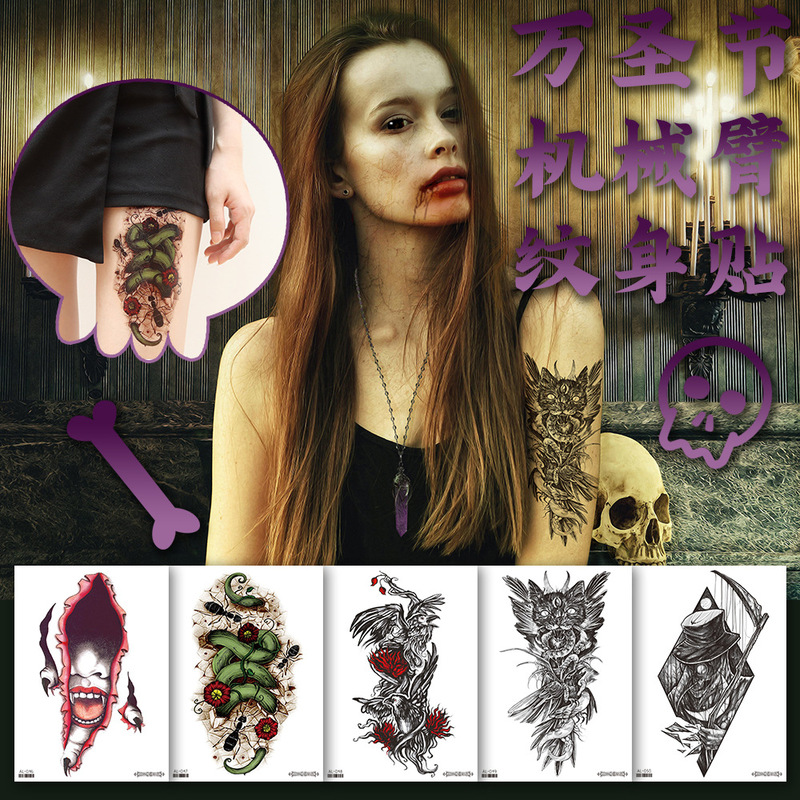 New tattoo Halloween mechanical arm personalized flower arm festival party waterproof temporary cross-border supply New tattoo Halloween mechanical arm personalized flower arm festival party waterproof temporary cross-border supply