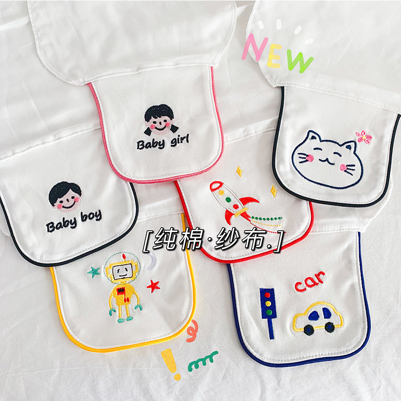 ins new Korean version baby cotton gauze sweat towel Japanese sweat towel baby pad sling kindergarten children sweat towel