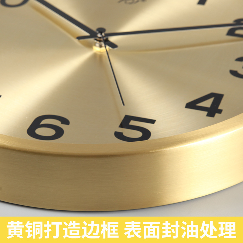 TQJ ライト高級真鍮サイレント壁時計リビングルーム寝室ホーム時計壁時計シンプルなクリエイティブファッションクォーツ時計|undefined
