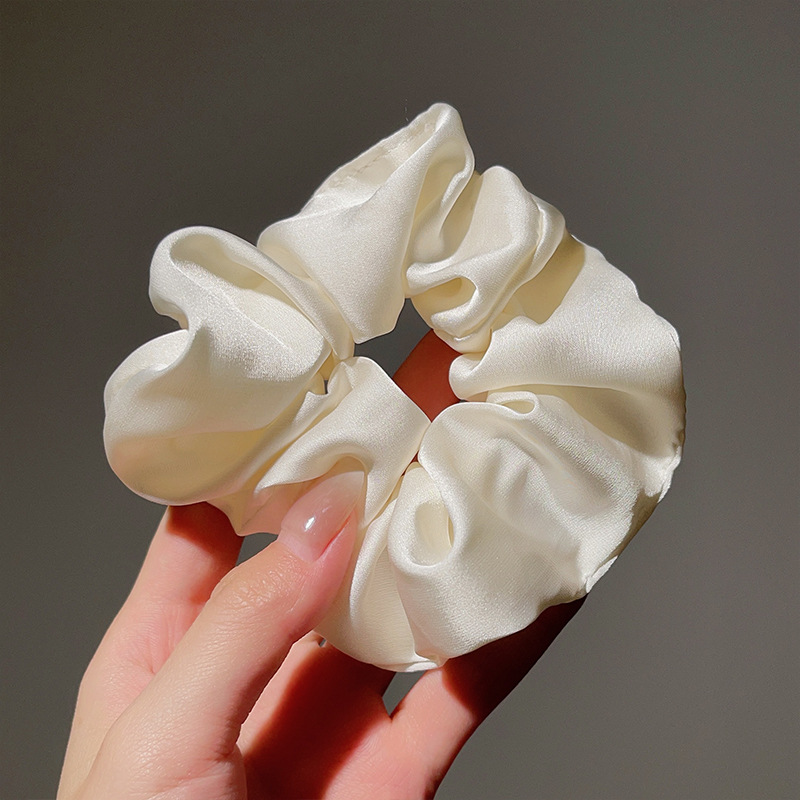 16g Weight Hair Tie Hair Accessories Type 1 Piece Quantity Holiday, Daily Occasion Solid Color Pattern Women's Gender Simple Style Style Satin Pork Intestine Hair Band   Artificial Silk Rubber Band Simple Retro Headband Hair Accessories 8