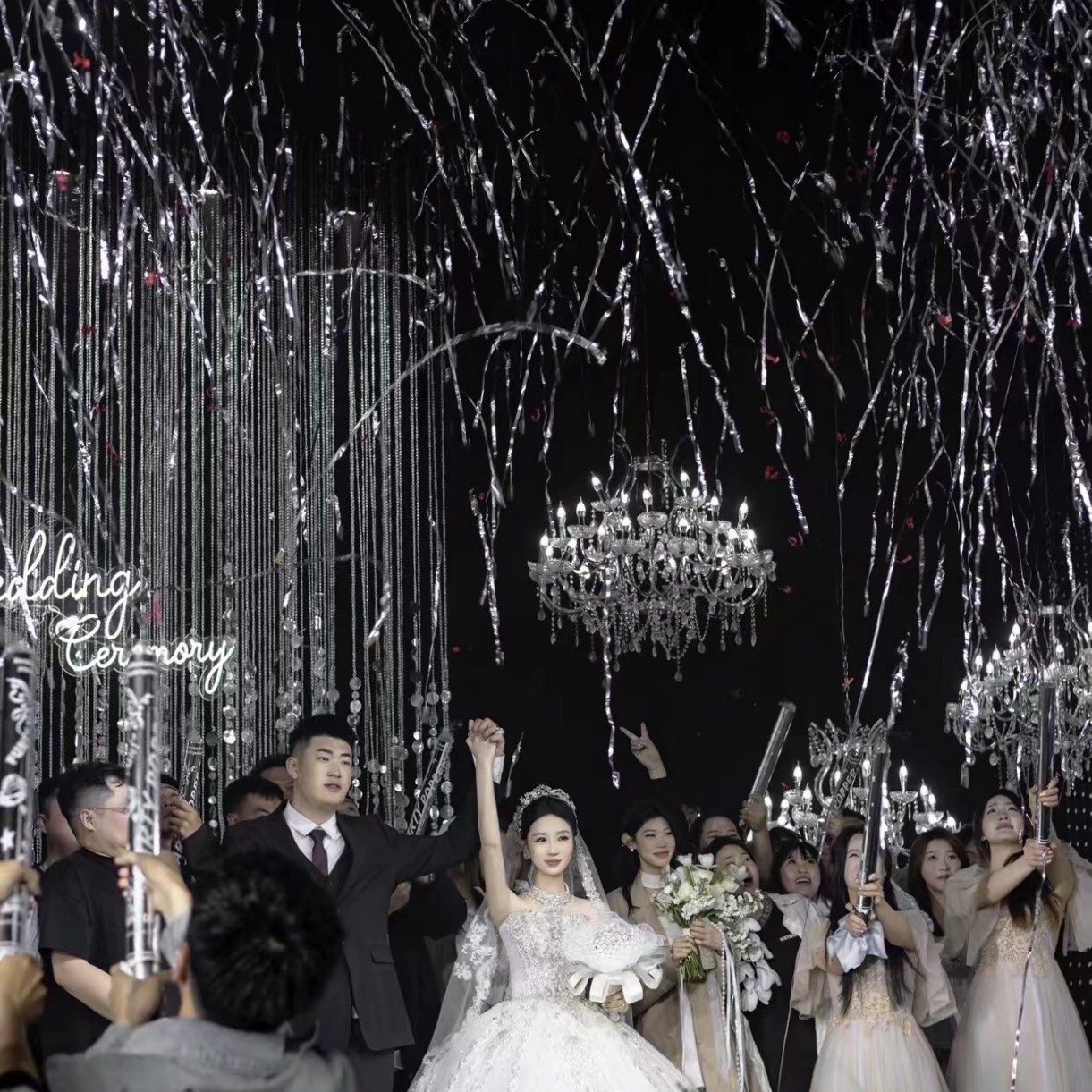 80#전기광학 은색 리본 경례(2배 증량 업그레이드 버전)