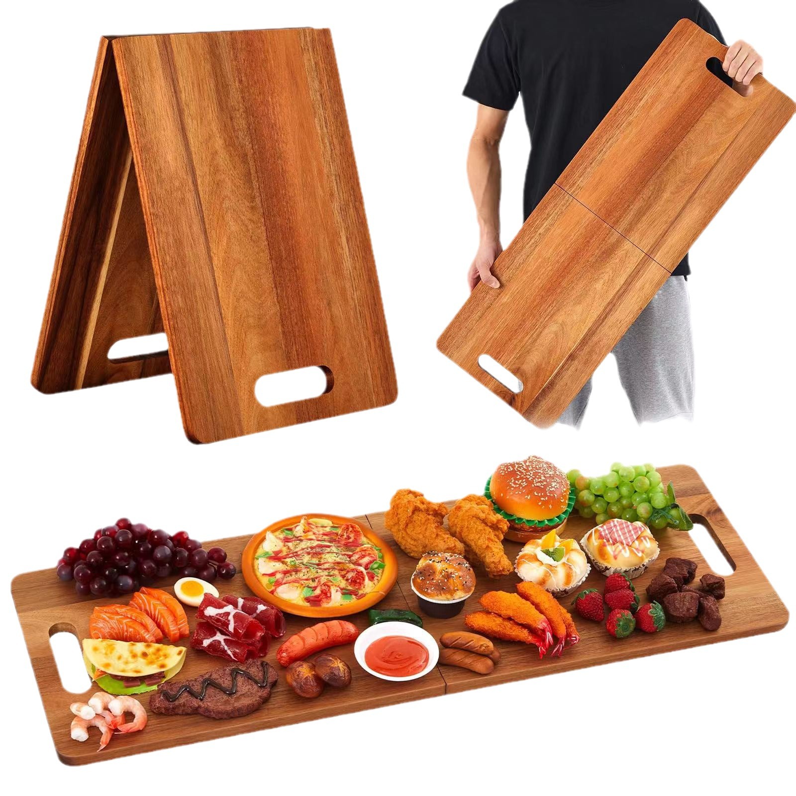 Hoteles caseros transfronterizos de madera queso tablero de filete cocina para aumentar la tabla de corte de verduras Amazon Acacia tabla de corte plegable