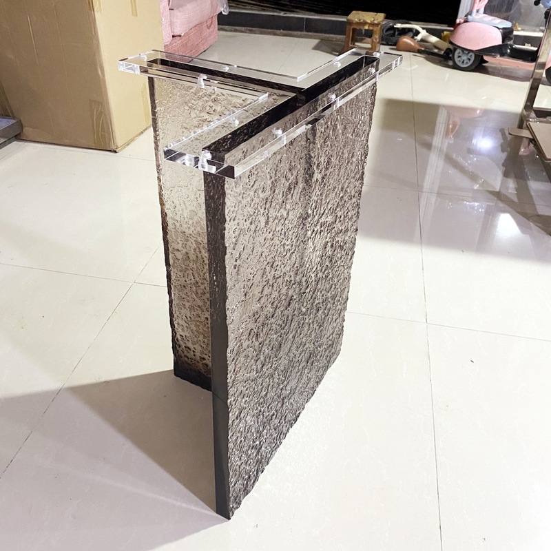 ストーンパターンアクリル吊りテーブル脚ブラックグラデーションプレキシガラステーブル脚バーコーヒーテーブルダイニングロックボードスタンド|undefined