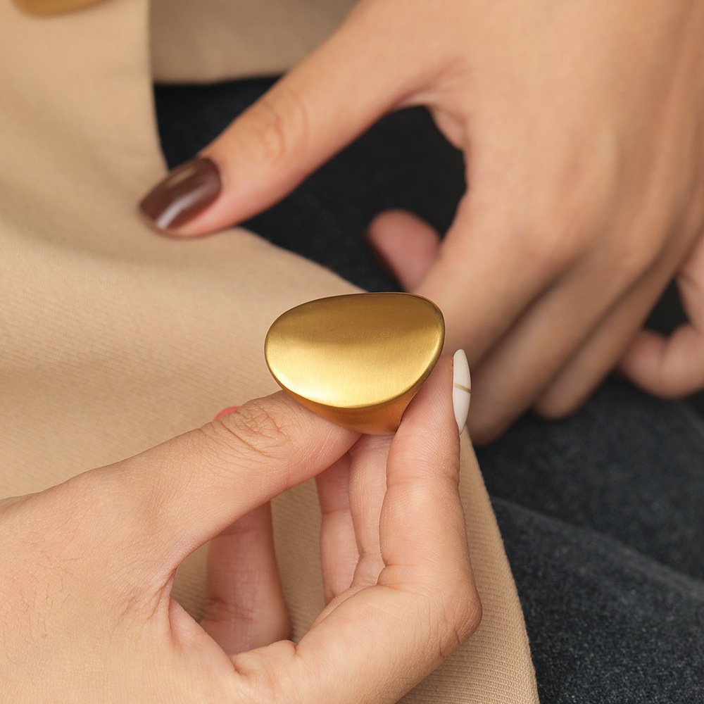 Fashion Geometric Titanium Steel Plating Rings 1 Piece