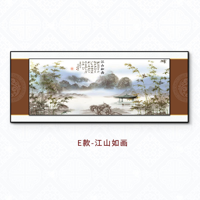 Pintura de paisaje, pintura colgante para sala de estar, nuevo estilo chino, oficina, estudio, cartel de seda, sofá, Fondo de pared, mural de pintura grande