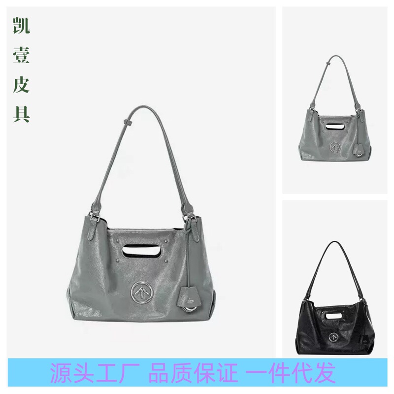 Grott New Soft Carry Tote Bag Large Capacity Commuter Leather Handbag Shoulder Crossbody Soft Bag