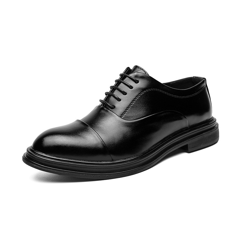 Zapatos de cuero transfronterizos de hombre grandes zapatos de cuero de moda de costura baja correa de punta punta zapatos de negocios casuales zapatos de derby para hombres