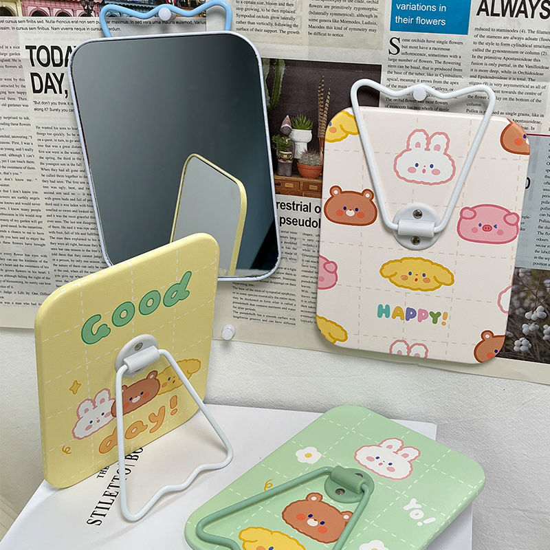 大衆化粧鏡かわいいアニメ片面化粧鏡デスクトップスタンド台鏡は寮の化粧鏡をかけることができる|undefined