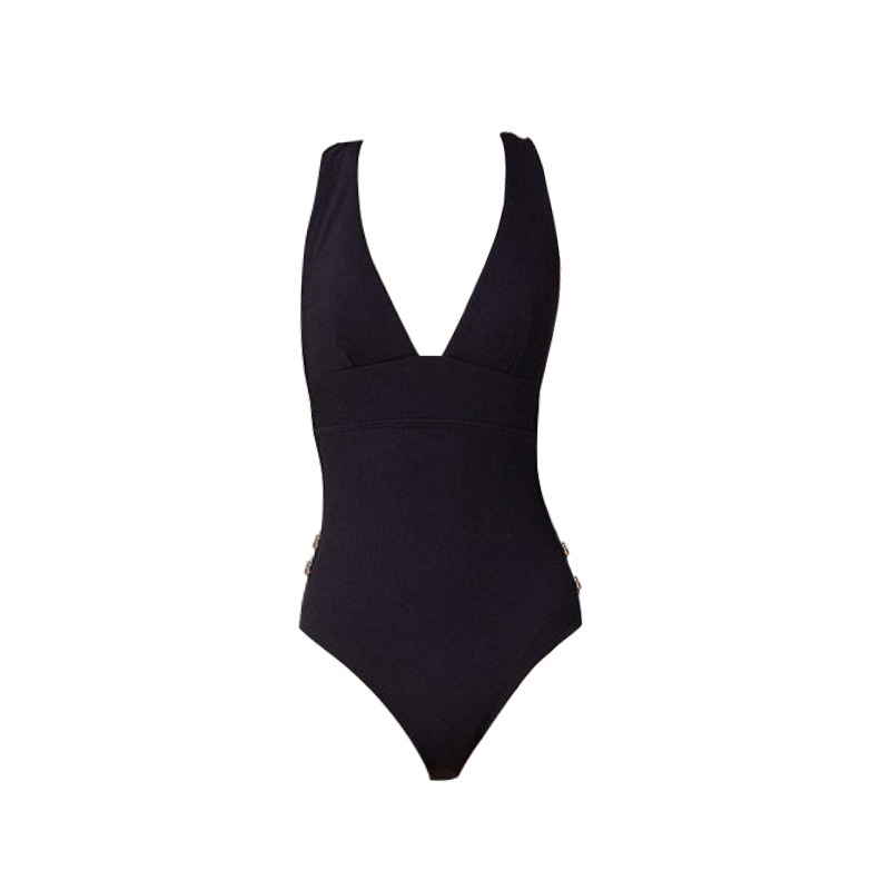 Estilo explosivo traje de baño de natación puro mujer bikini de color sólido de una pieza viento sexy playa aguas termales traje de baño de vacaciones mujeres al por mayor