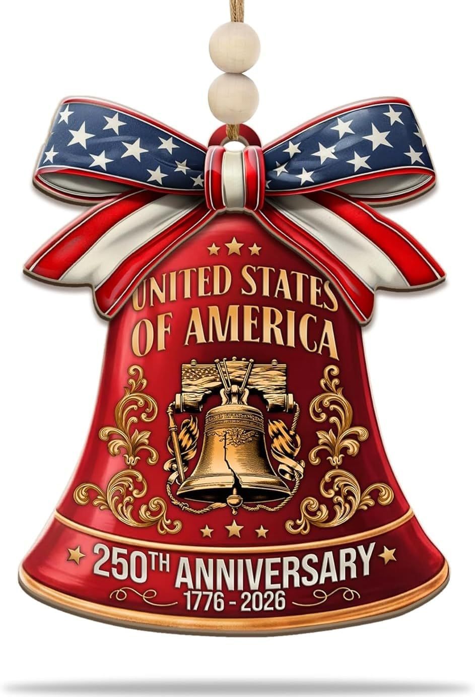 Nuevos productos transfronterizos Estados Unidos 250 aniversario Bell Ornament acrílico