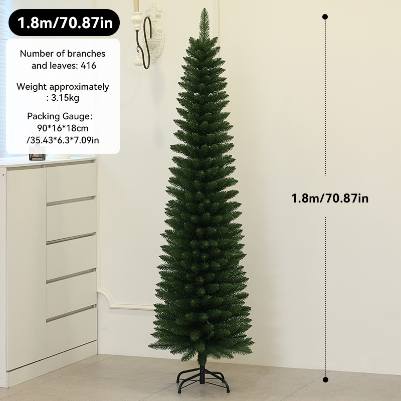 árbol de navidad criptografado árbol de navidad grande verde agudo delgado árbol de lápiz delgado árbol de simulación de árbol de navidad