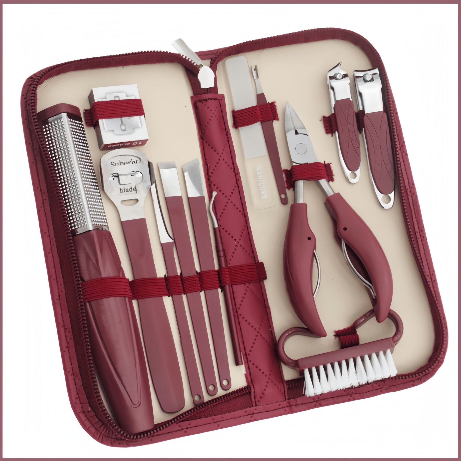 Stainless steel pedicure and manicure set