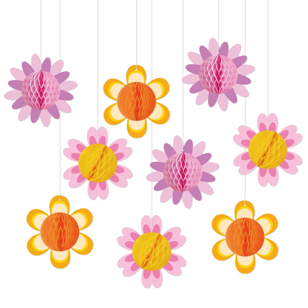 Transfronterizos nueva decoración de cumpleaños colgante colgante de abeja flor de primavera colgante colgante de abeja tridimensional suministros de decoración de cumpleaños