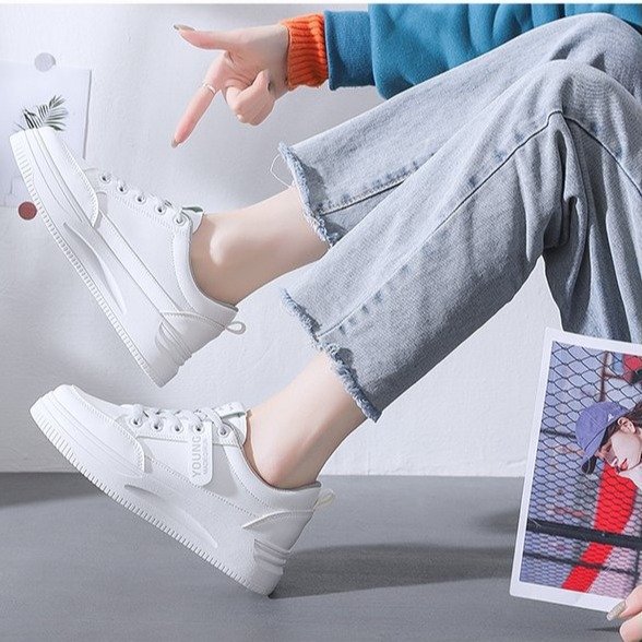 Little White Shoes Women's Ins Tide 2025 Versatile Fashion Board Shoes Student Muffin Flat-bottomed Casual Sports Shoes_voghion.com