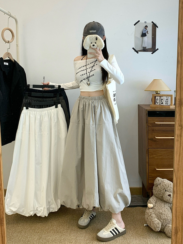 2025年秋装新款胖mm大码女设计感显高显瘦气质百搭花苞裙半身裙|undefined