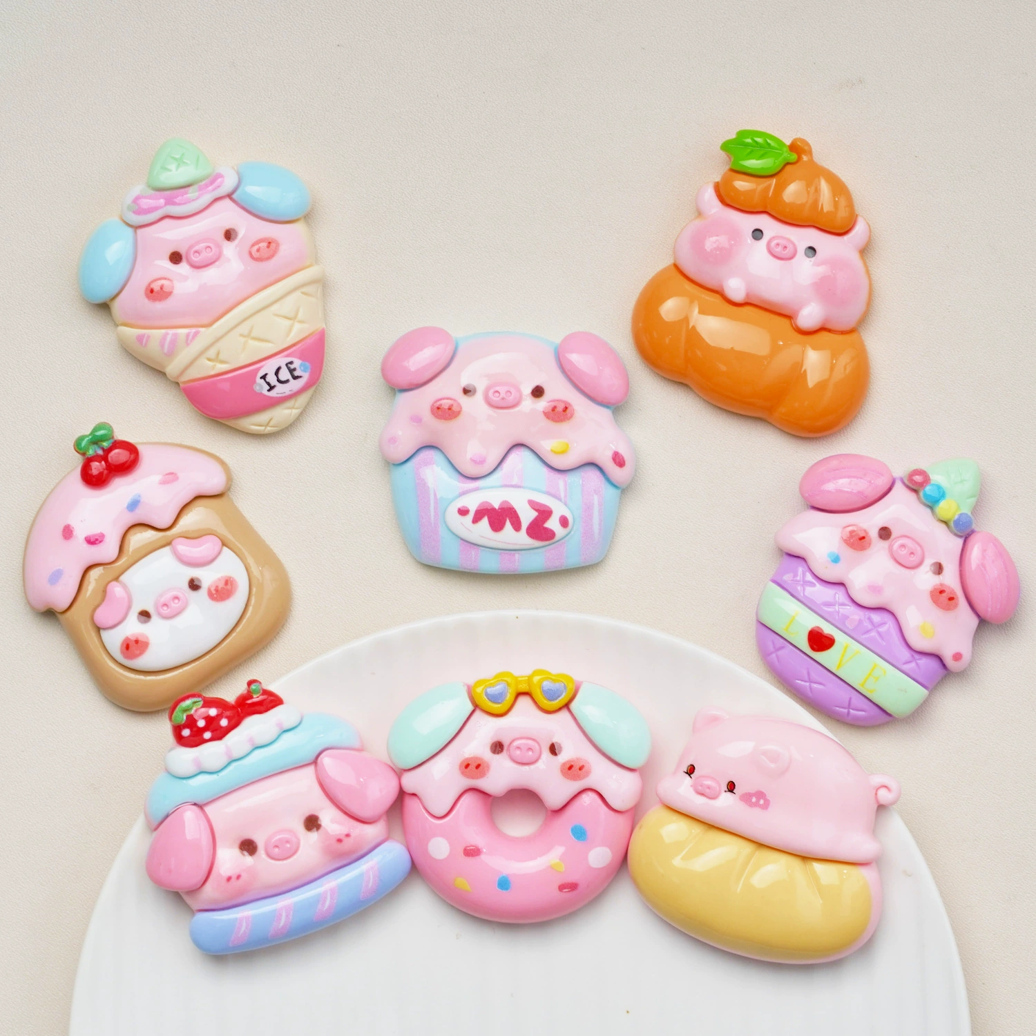 Cartoon cream accessories, hairgrip, accessory, pendant