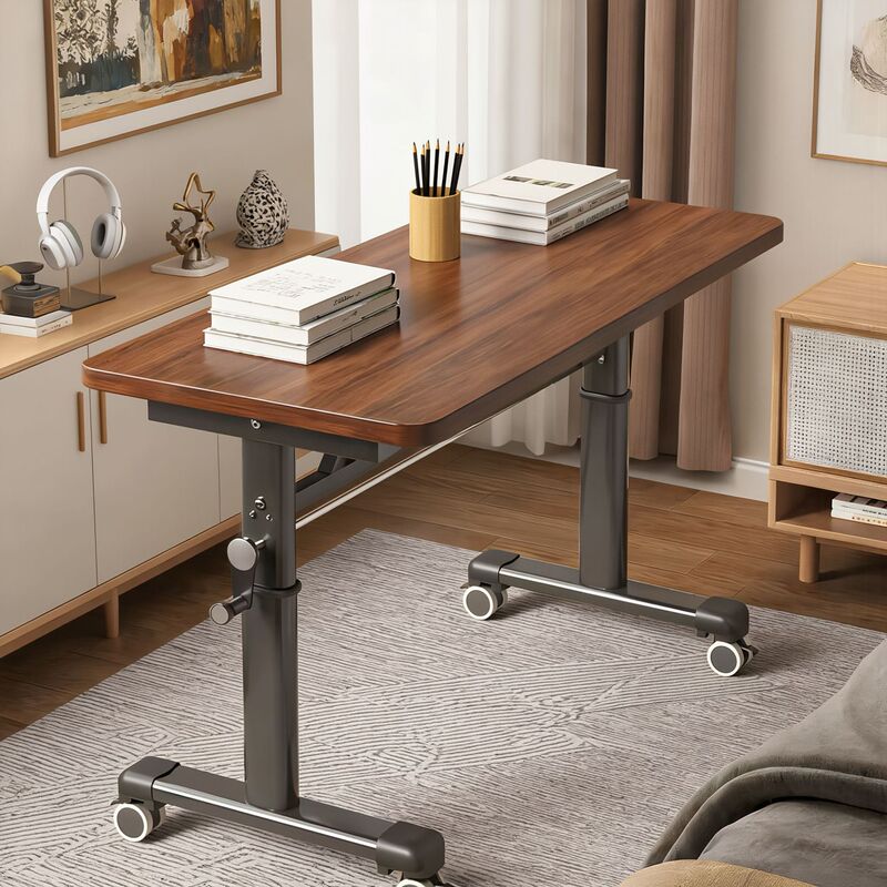 Movable desk, computer table, office desk, student home bedroom simple small table, adjustable study table, bedside table