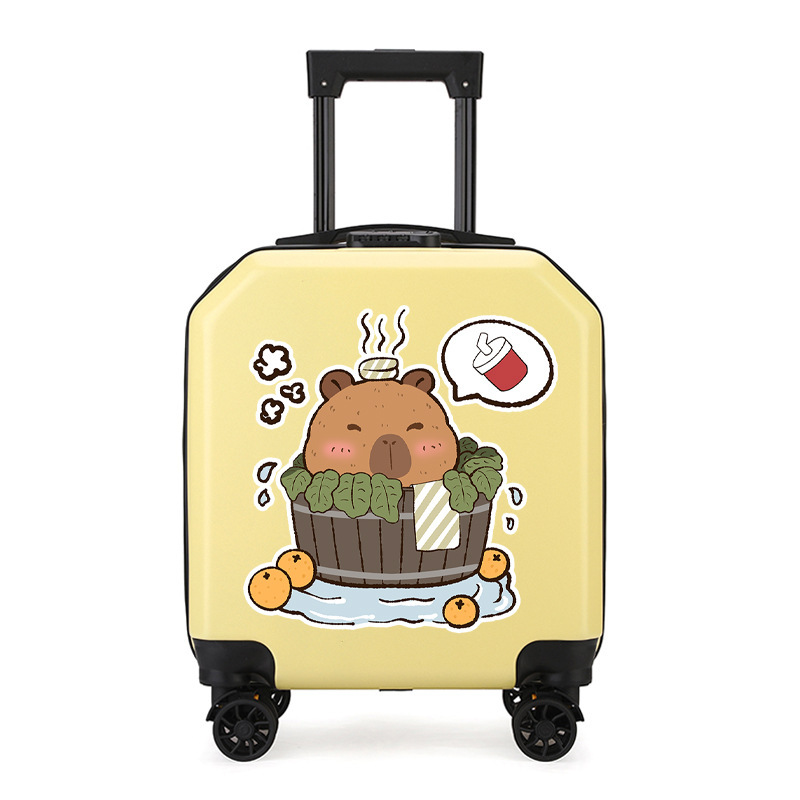 Kapibala Cartoon Suitcase Password Box with Universal Wheels for Children, Boys and Girls, Elementary School Students, Cartoon Cute and Fashionable Kapibala Cartoon Suitcase Password Box with Universal Wheels for Children, Boys and Girls, Elementary School Students, Cartoon Cute and Fashionable