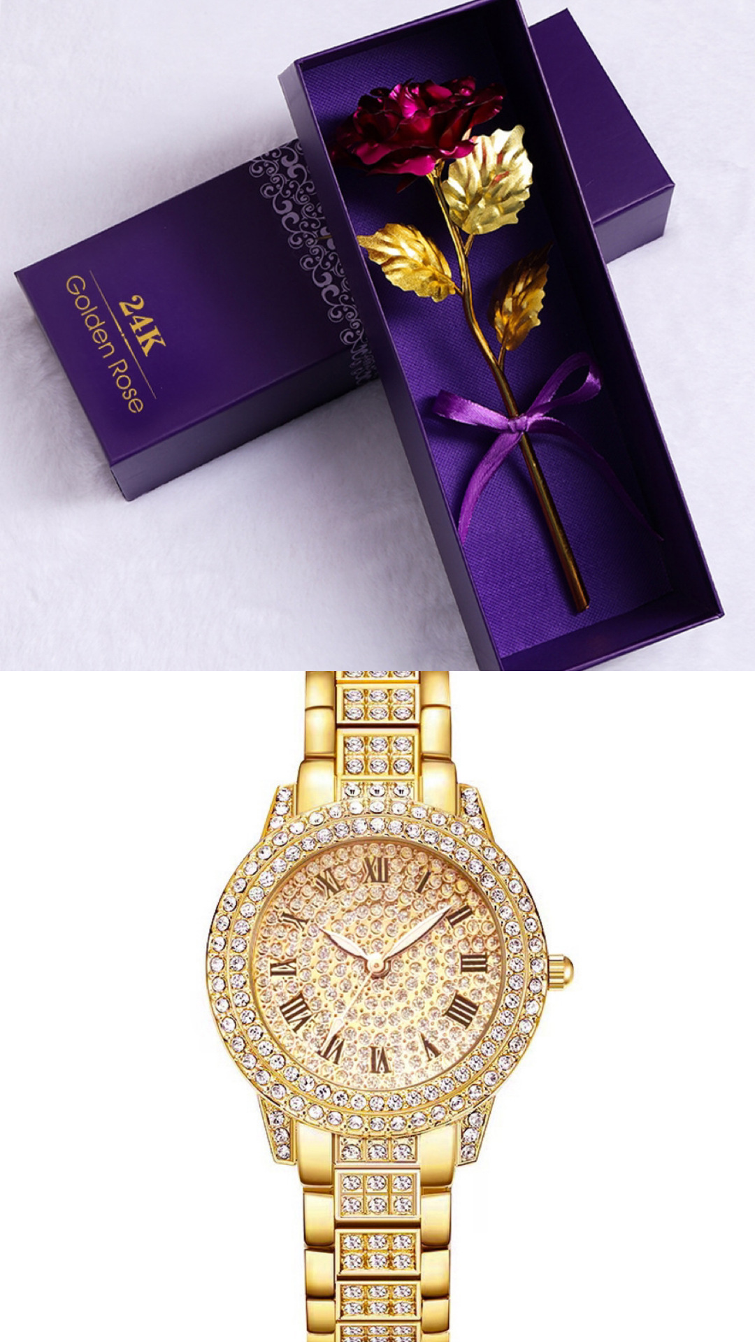 Gold Foil Rose Gift Set With Decorative Design For Any Occasion_voghion.com