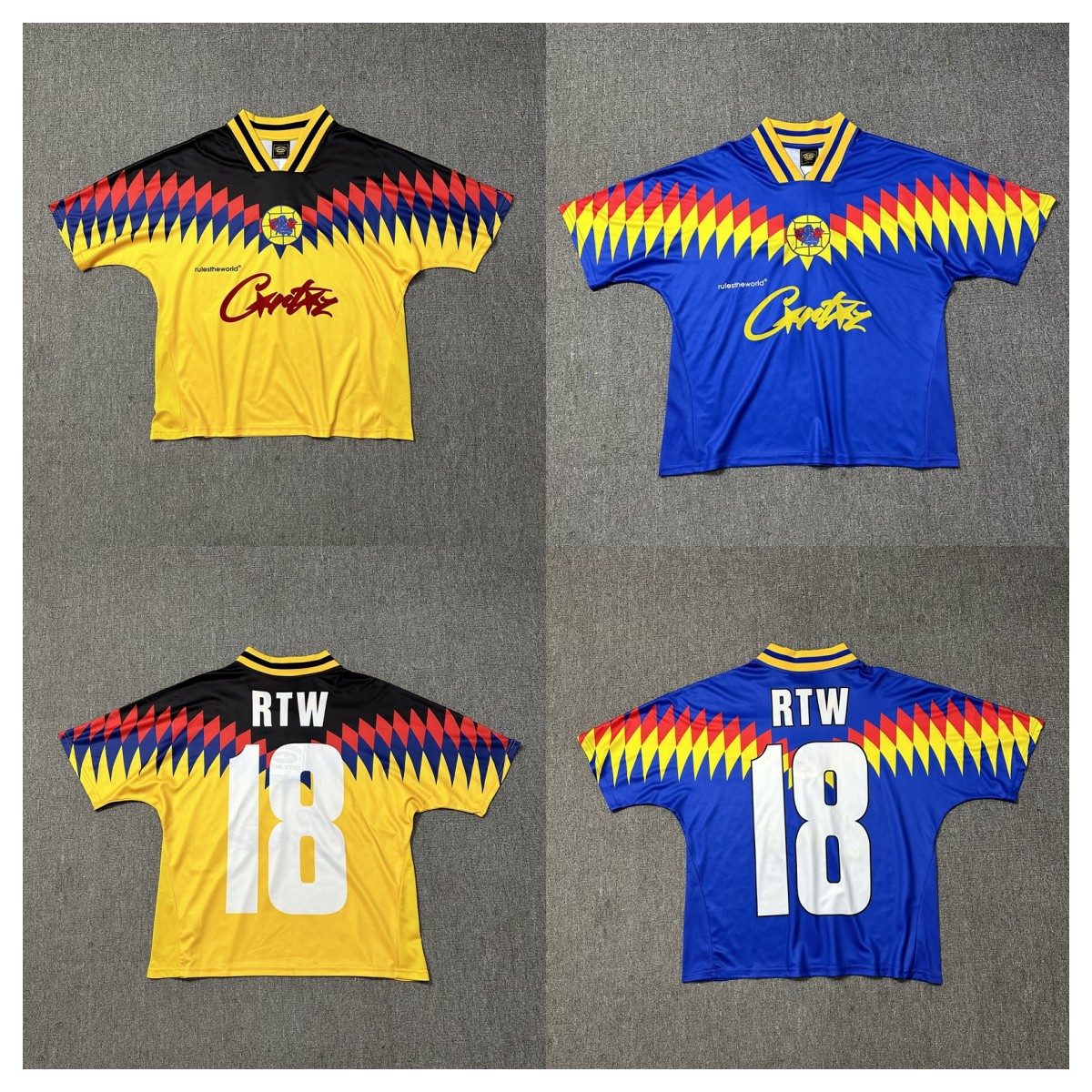 Marca de moda Corteiz nueva camiseta de baloncesto de color de contraste American Sports casual hombres y mujeres Camiseta de manga corta de gran tamaño verano