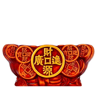 财源广进陶瓷花盆创意中式花盆室内办公桌面陶瓷招财寓意陶瓷花盆