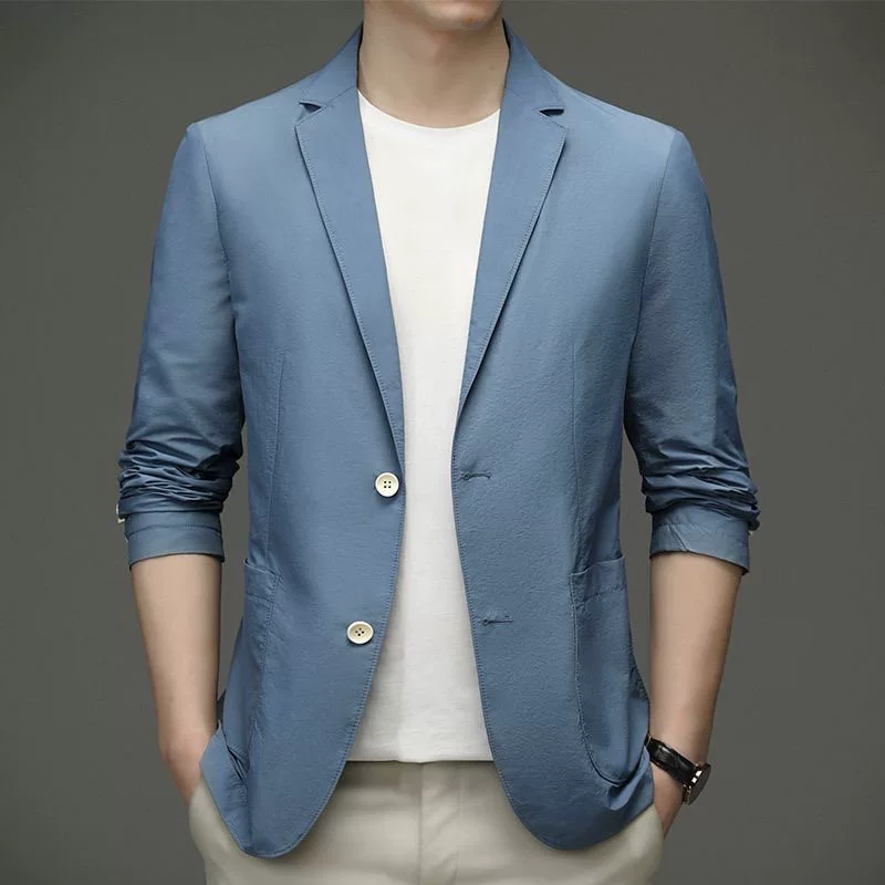 Men's thin suit, summer ultra thin silk jacket, oversize, sun protection