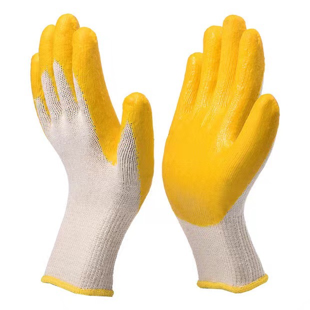 Hilo de algodón, guantes de hilo de látex guantes generales de protección laboral al por mayor