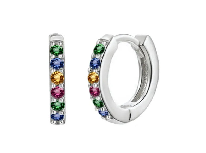 3g Weight Copper Ear Needle Material Zircon Inlay Material Hoop Earrings Classification 1 Pair Quantity Daily Occasion Copper Material Geometric Pattern Women's Gender Simple Style Style 1 Pair Simple Style Geometric Copper Zircon Hoop Earrings 11