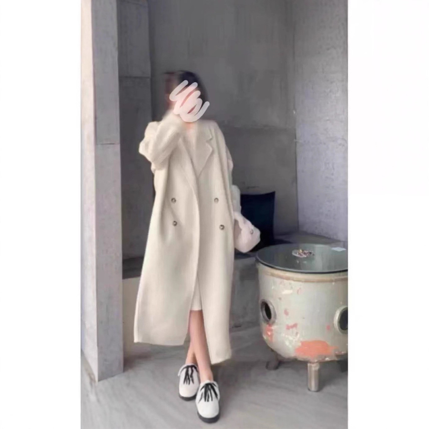 2025 New Korean Style High Version Alpaca Wool Outwear Women's Classy Cocoon-Shaped Double-Sided Wool Outwear