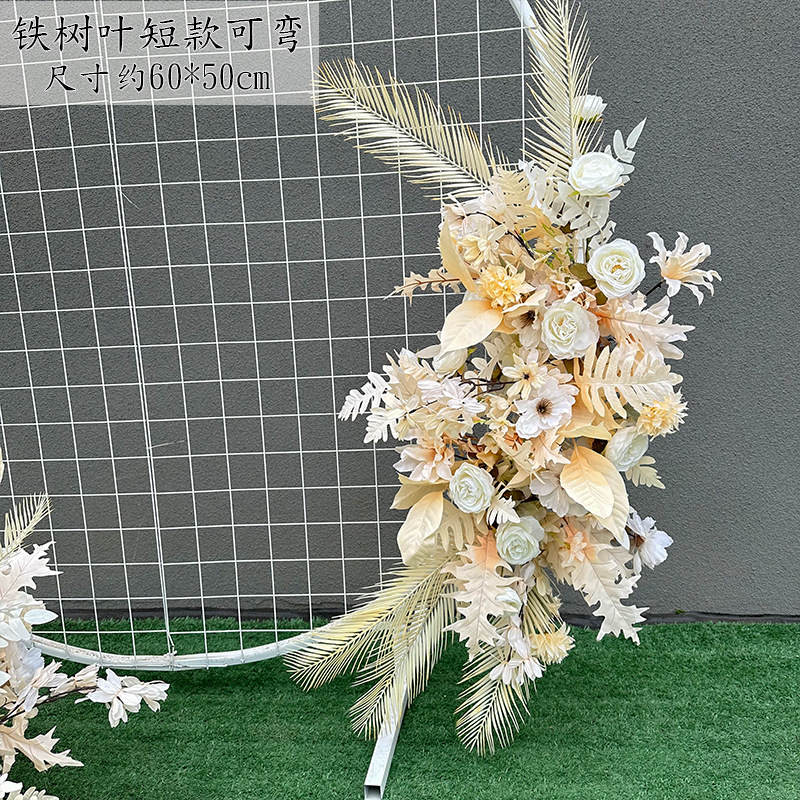 El comercio exterior de la boda flor artificial piso de la boda flor de seda apoyos de la flor de eucalipto flor artificial fila accesorios de la boda floral