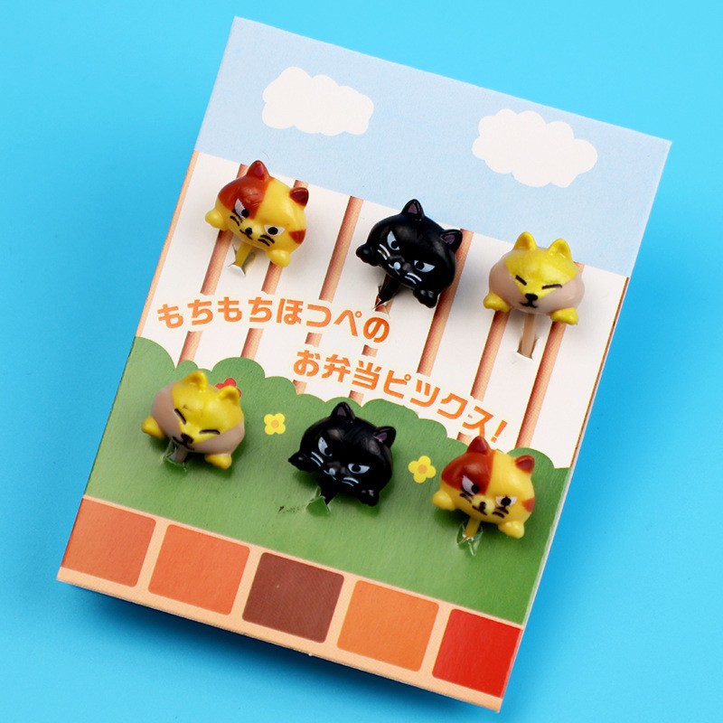 Cartoon japonés encantador tenedor de fruta transfronterizo venta caliente stick de fruta creativa decoración mini tenedor de fruta al por mayor