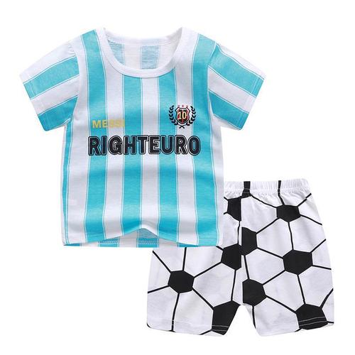 2025 Children's Short-Sleeve T-Shirt Summer Baby Boys and Girls Set of T-Shirts and Shorts Home