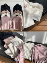 韩系叠穿百搭半高领打底衫女软糯内搭修身弹力长袖T恤衫2025秋冬