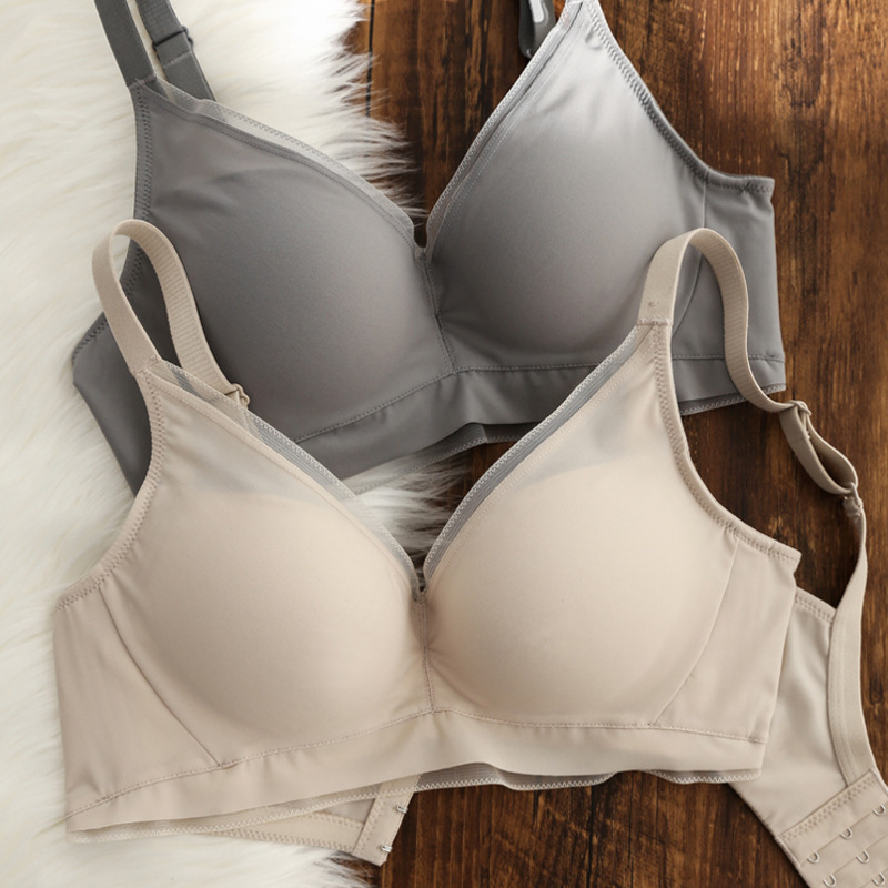 Genuine 100% Silk Mulberry Silk Bra Small Chest Push-up Anti-sagging Accessory Breast Seamless Breathable Underwear for Women