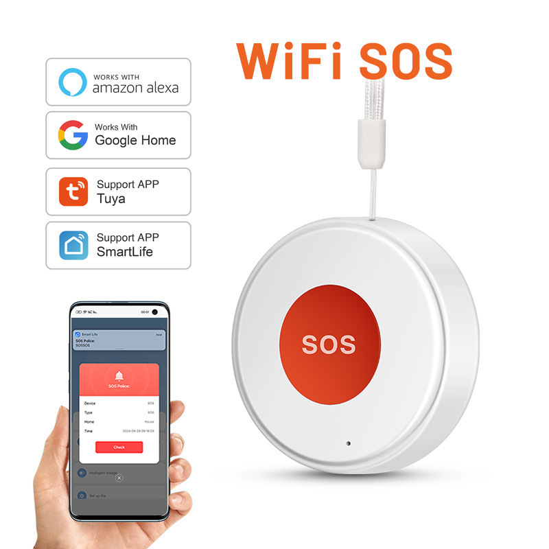wifi智能紧急按钮涂鸦智能安防sos按钮手机app求救场景联动智能开