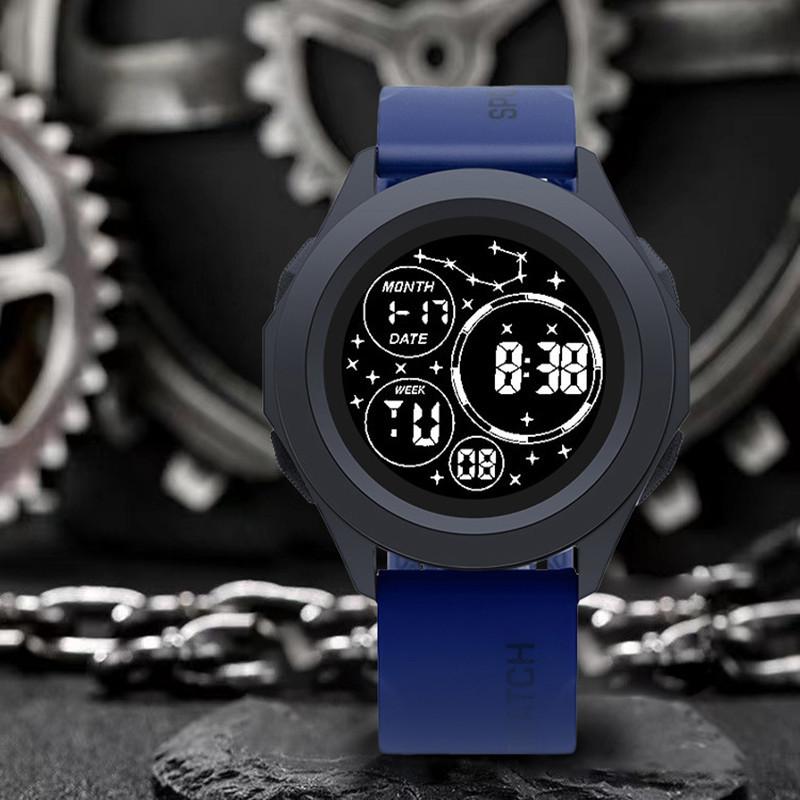 Moda clásica pantalla única reloj electrónico multifuncional deportes al aire libre impermeable luz fría hombres de negocios reloj electrónico al por mayor